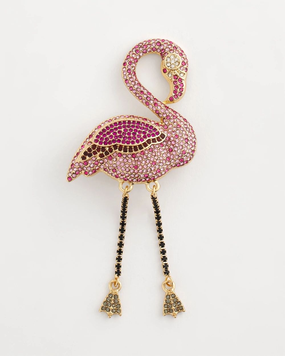 大特価 意味 Pink Diamond-Effect Flamingo Brooch | Chico's シルバー